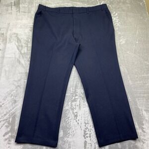 VTG Levi's Action Slacks Mens Navy Blue Polyester Dress Pants Sz 46 Fits 44" USA